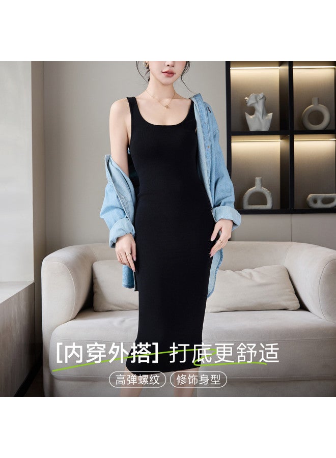 Fenton lightweight Slip Dress For Spring/summer, Solid Color Women's Fashion Minimalist Camisole Layering Piece - Image 3