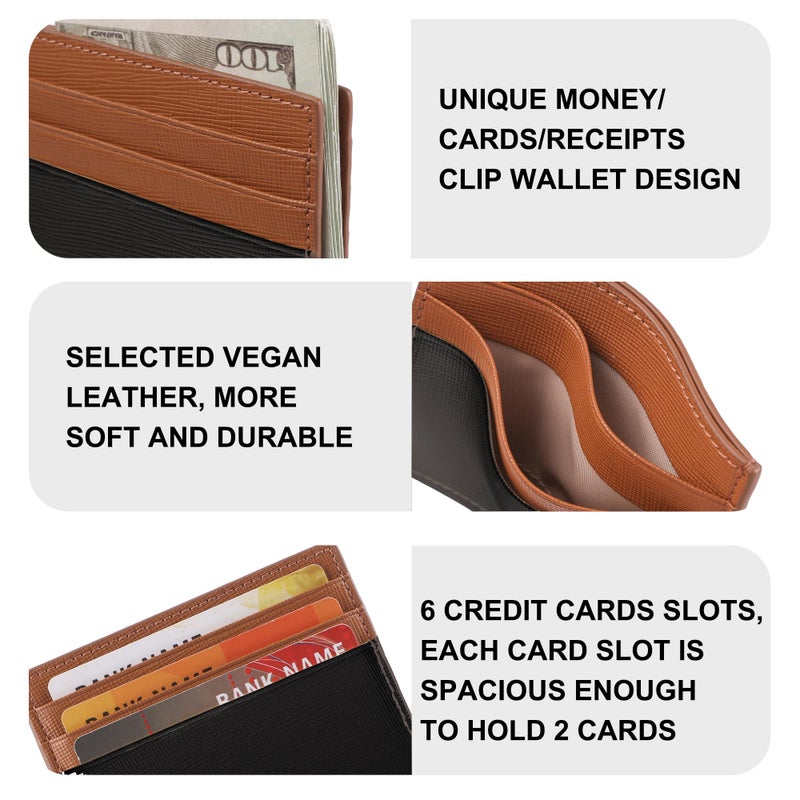 yiijay Credit Card Holder Slim Wallet RFID Credit Card Case Thin Front Pocket Wallet Money Card Clip Small Wallets for Women Men - Image 3