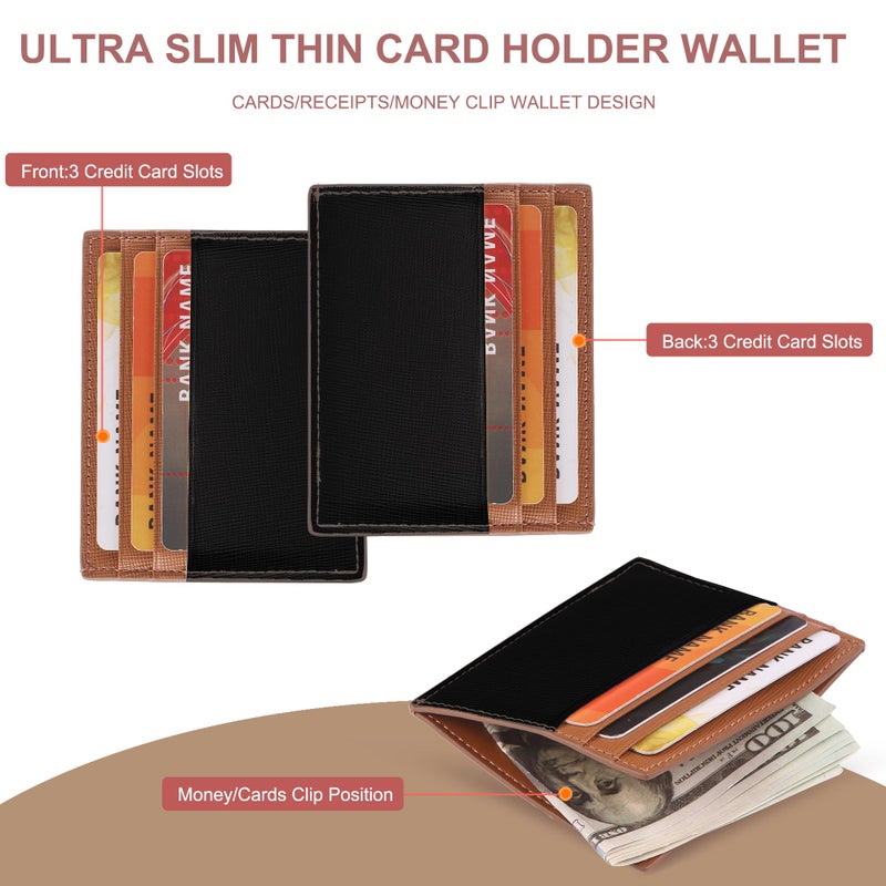 yiijay Credit Card Holder Slim Wallet RFID Credit Card Case Thin Front Pocket Wallet Money Card Clip Small Wallets for Women Men - Image 2