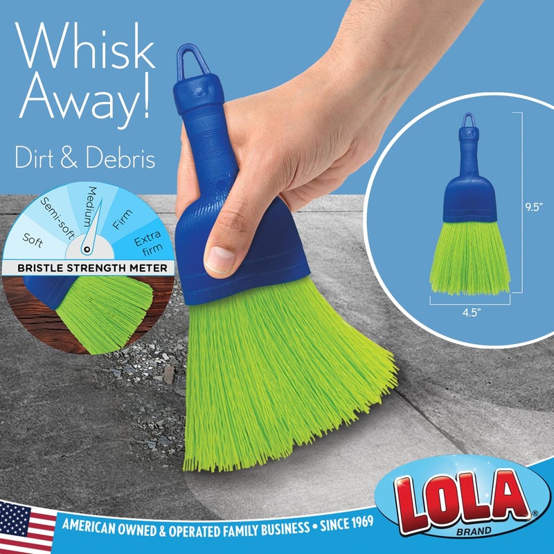 LOLA Whisk Broom, Hand Brush, Durable Bristles, Whisks Away Dirt & Debris, Compact, Hang Hole for Easy Storage, Indoor/Outdoor, 1 Pack - Image 2
