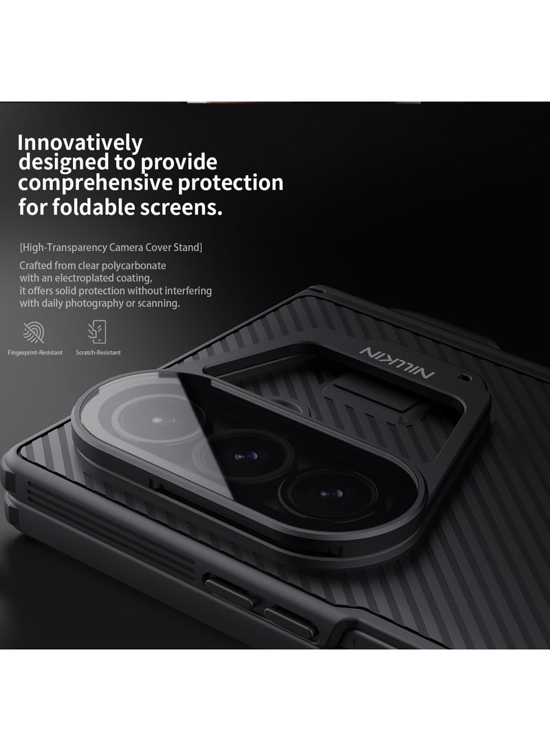 نيلكين جراب مغناطيسي لهاتف Samsung Galaxy Z Fold 7، مع قلم وحامل مدمج، وواقي للكاميرا، وحماية للمفصلة، أسود - Image 5