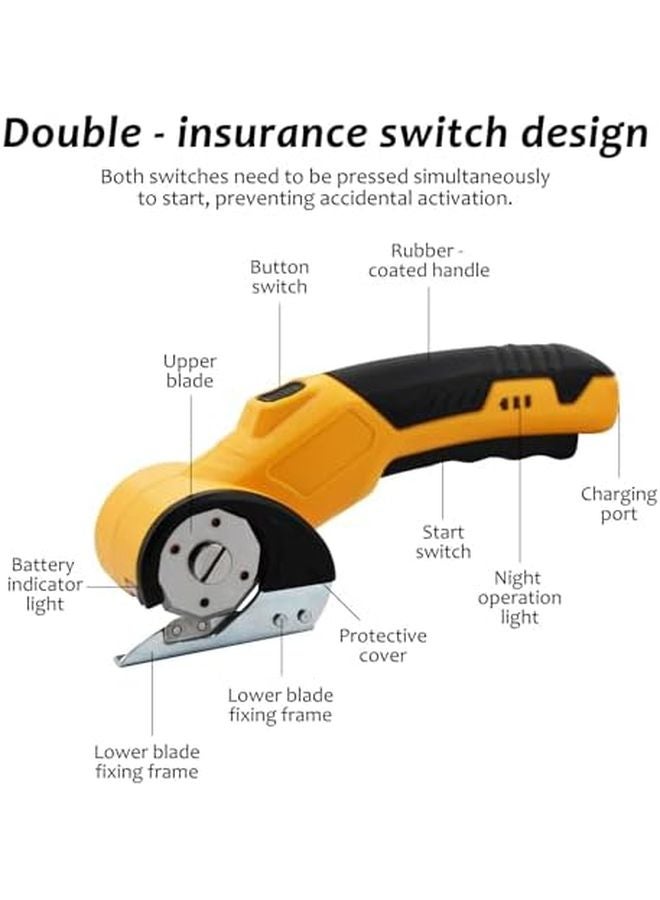 Qivine Cordless Electric Scissors 4 2V 1800mah Rechargeable Cutter For Fabric Leather Cardboard - Image 4