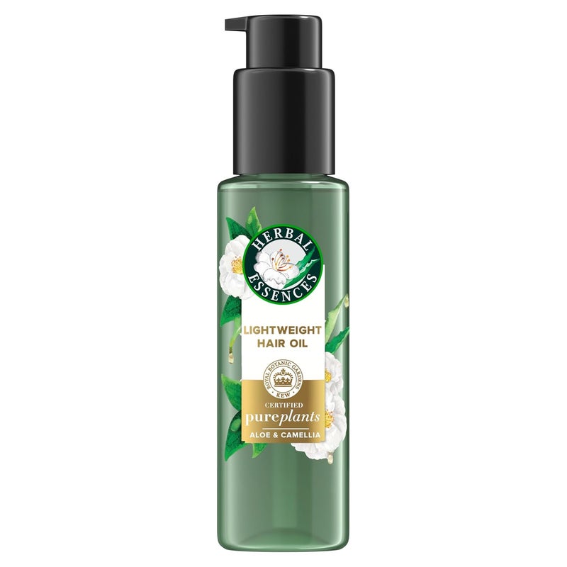 Herbal Essences Herbal Essences Lightweight Hair Oil, Certified Pure Plants, with Aloe and Camellia Flower Oil, 3.2 fl oz 
