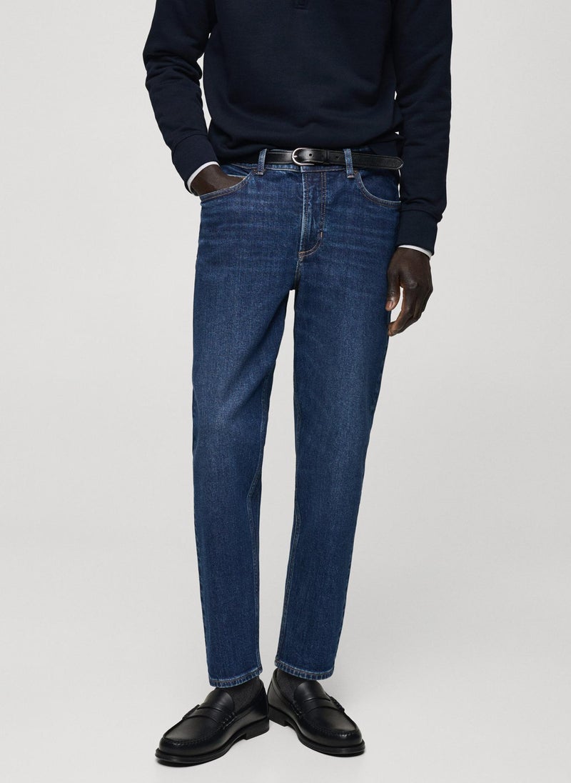 Mango Man Ben Stright Fit Rinse Wash Jeans  - Image 1
