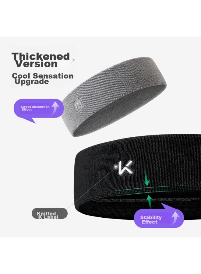 Keep Seamless Wide Headband For Men And Women, Running Sports Fitness Sweat-absorbing Headband, Basketball Yoga Hair Tie, Black - Image 4