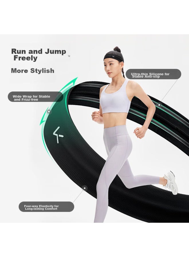 Keep Seamless Wide Headband For Men And Women, Running Sports Fitness Sweat-absorbing Headband, Basketball Yoga Hair Tie, Black - Image 3