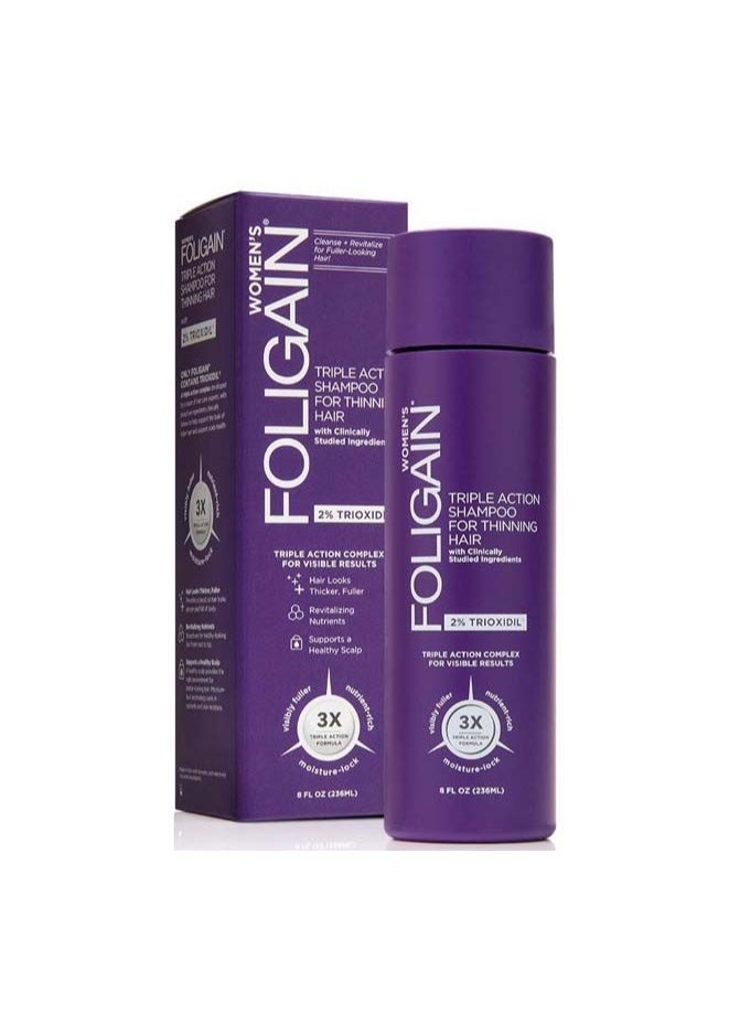 FOLIGAIN - Foligain Triple Action Shampoo for Thinning Hair for Women with 2% Trioxidil 236ml - Image 1