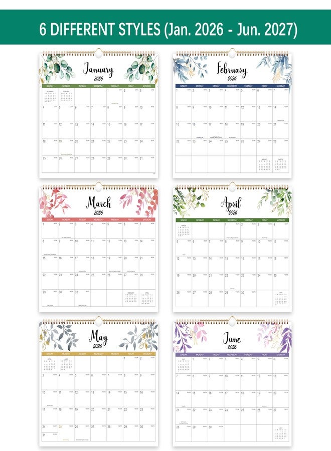 Feteulo Calendar 2026-2027 - Wall Calendar 2026-2027, January 2026 - June 2027, 14.6" x 11.4", 2026 Calendar with Julian Date, Thick Paper, Twin-Wire Binding, Hanging Hook, Holidays - Image 4