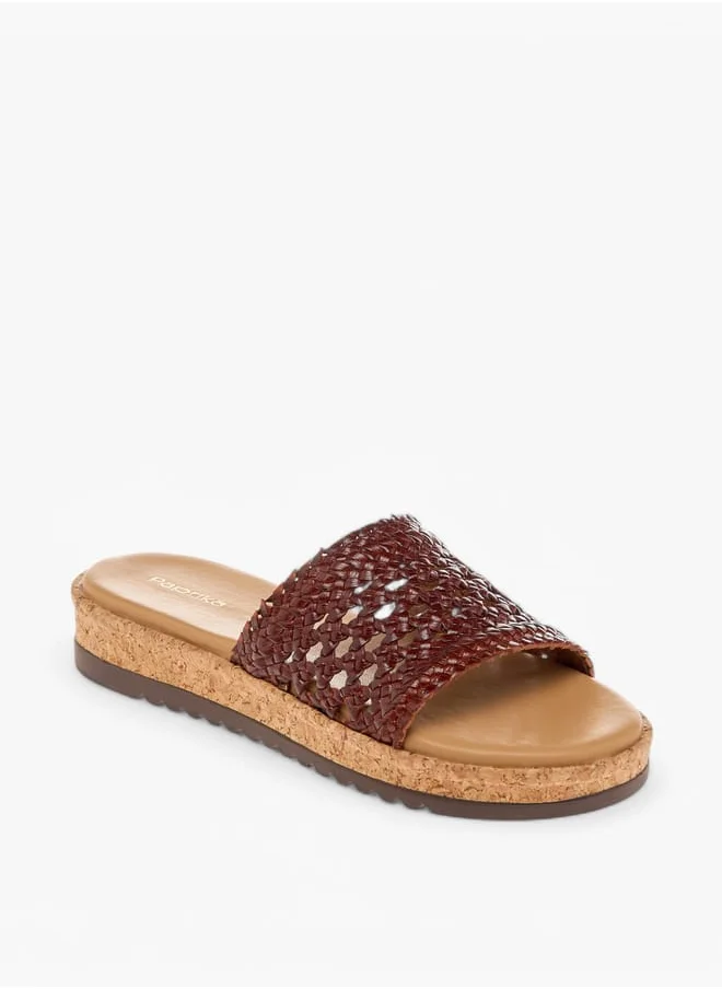 Paprika Women's Braid Textured Slip-On Sandals