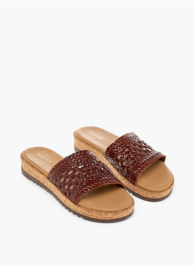 بابريكا Women's Braid Textured Slip-On Sandals