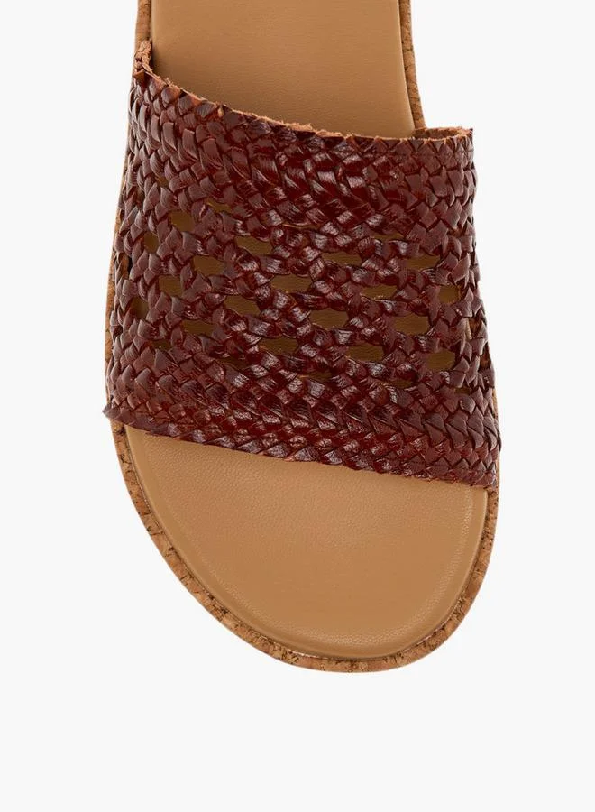 Paprika TAN Braid Textured Slip-On Comfort Sandals for Women | Best Price UAE