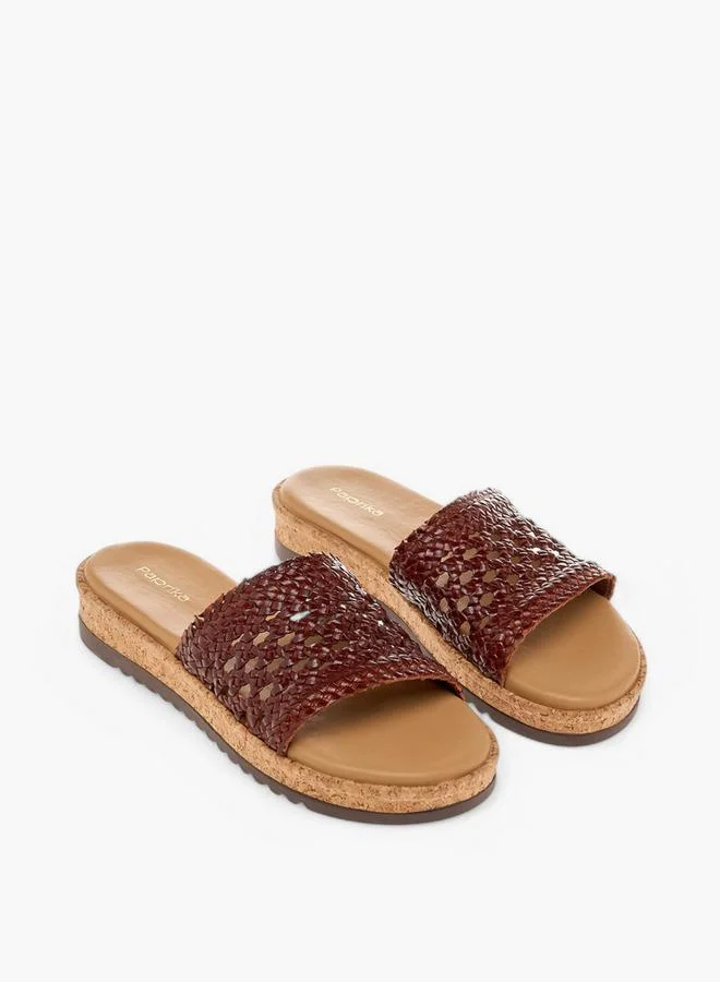 Paprika TAN Braid Textured Slip-On Comfort Sandals for Women | Best Price UAE
