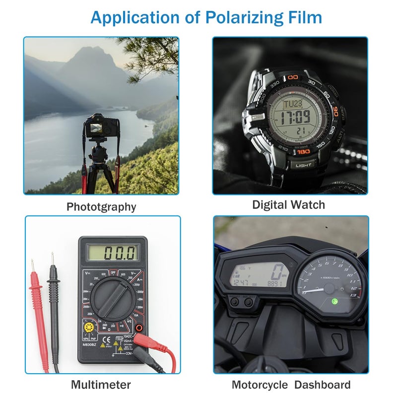 RENIAN Polarized Film Sheets 3 PCS 7.8 x11.8inches/20x30cm Polarizer Linear Polarizing Filter Non-Adhesive for Educational Physics Photography Lighting - Image 4