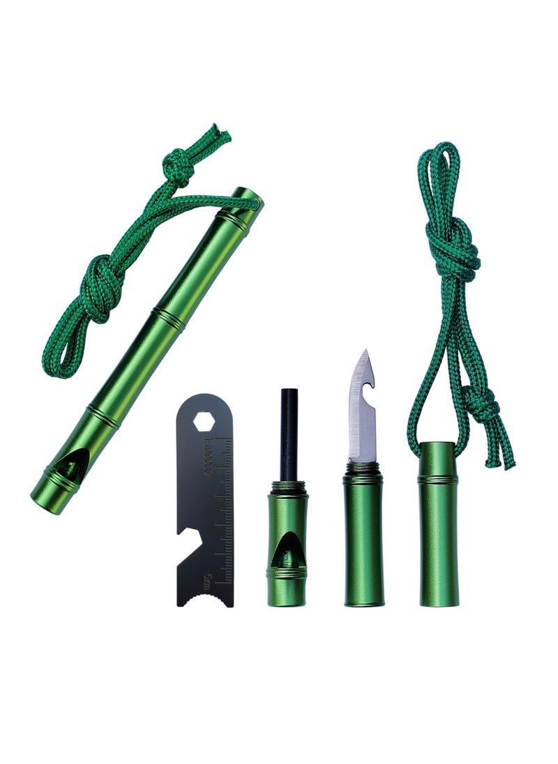 Excefore 3-in-1 Fire Starter Survival Tool with Whistle, Multi Tool for Camping Hiking Survival, Flint fire Stick Knife Whistle Tool Set, Magnesium Rod Fire Starter, Climbing Gear, Gift for Man and Dad  - Image 1