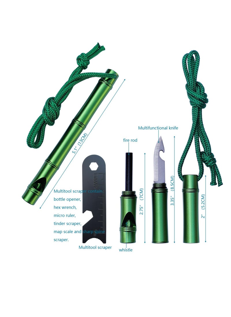 Excefore 3-in-1 Fire Starter Survival Tool with Whistle, Multi Tool for Camping Hiking Survival, Flint fire Stick Knife Whistle Tool Set, Magnesium Rod Fire Starter, Climbing Gear, Gift for Man and Dad  - Image 3