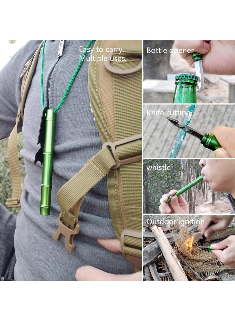 Excefore 3-in-1 Fire Starter Survival Tool with Whistle, Multi Tool for Camping Hiking Survival, Flint fire Stick Knife Whistle Tool Set, Magnesium Rod Fire Starter, Climbing Gear, Gift for Man and Dad  - Image 2