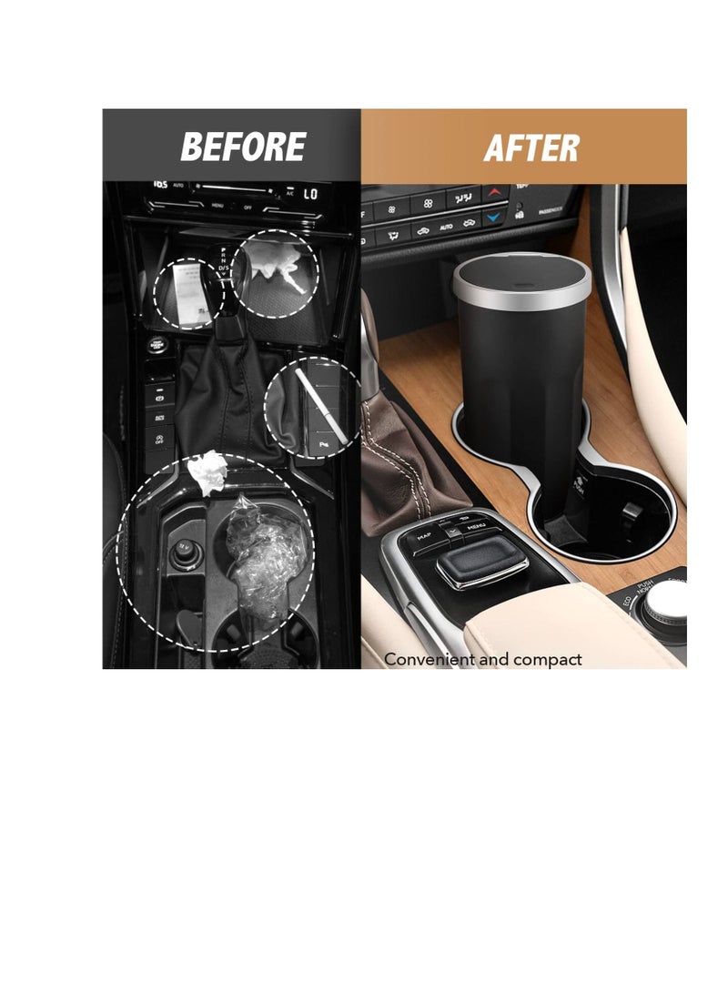 Excefore Car Trash Can with Lid, Vehicle Interior Garbage, Leakproof Vehicle Trash Bin, Van Waste Holder, Used in Car Home Office (Black)  - Image 5