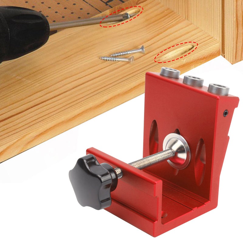 Hole Jig Aluminum Alloy Woodworking Industrial Supplies Processing Board Thickness 10mm‑35mmRed - Image 4