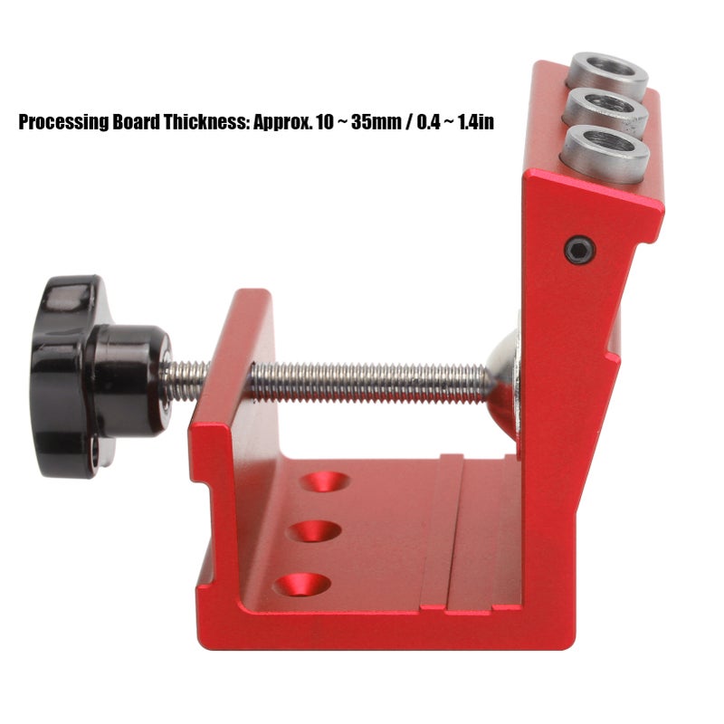 Hole Jig Aluminum Alloy Woodworking Industrial Supplies Processing Board Thickness 10mm‑35mmRed - Image 3