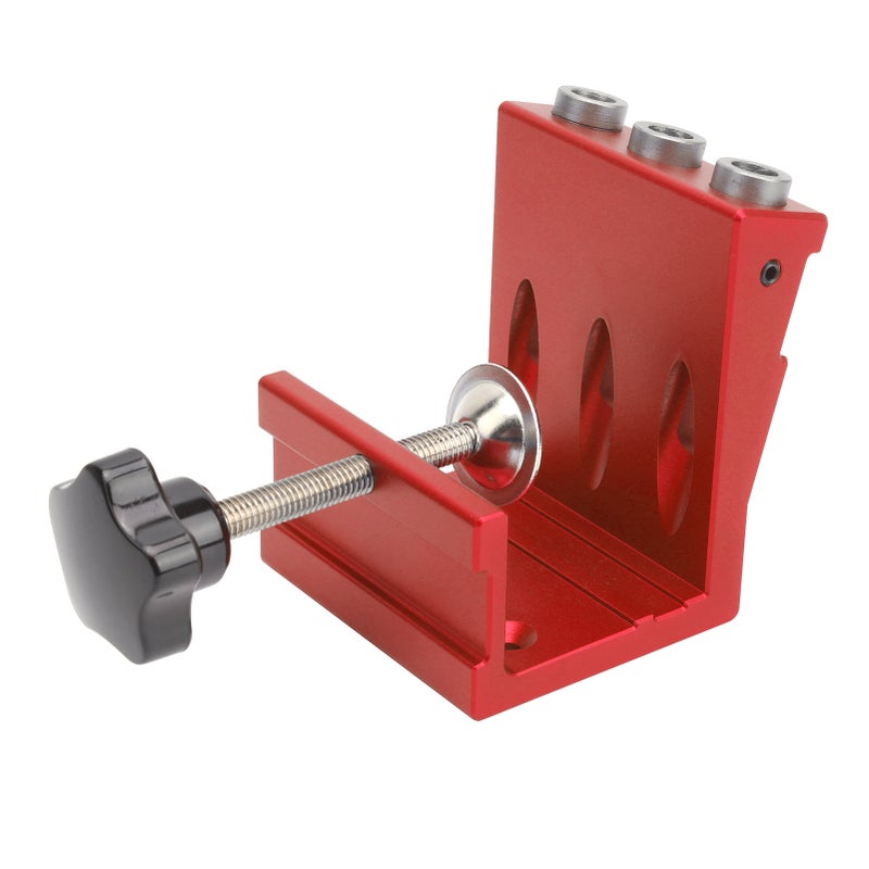 Hole Jig Aluminum Alloy Woodworking Industrial Supplies Processing Board Thickness 10mm‑35mmRed - Image 1