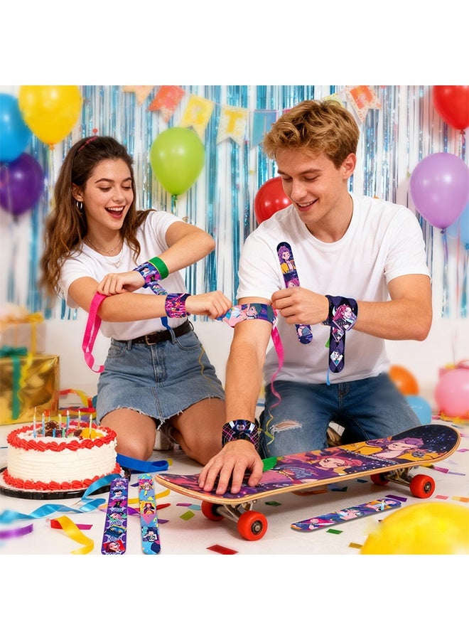 Organizer Kpop Demon Hunters Colorful Anime Printed Slap Wristbands, 22×3cm Snap Bracelet Party Supplies, Reusable Flap Wrap Wrist Toy for Birthday Goodie Bag Fillers - Image 4