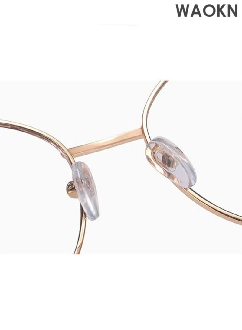 WAOKN Anit Blue Light Glasses Large Cat Eye Metal Glitter Frame Computer Glasses for Women Boys Eyewear with Blue Ray Lens.Decorative Women Transparent Glasses Frame Cat Eye Eyewear Blocking Eyeglass.Spectacle Frames Women Clear Lens Metal Frame Gold Glasses Female. - Image 3