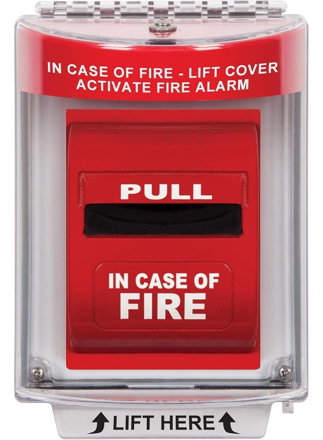 STI Safety Technology International, Inc. -13010FR Universal Stopper®, Flush Mount and Fire label, Indoor/Outdoor Protective Polycarbonate Cover for Pull Stations or Call Points, Red - Image 2