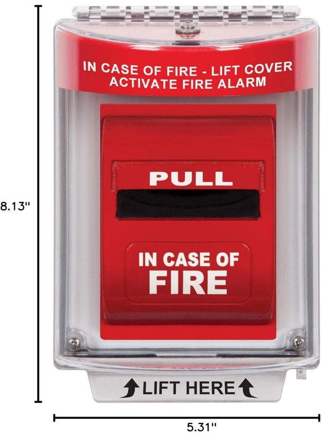 STI Safety Technology International, Inc. -13010FR Universal Stopper®, Flush Mount and Fire label, Indoor/Outdoor Protective Polycarbonate Cover for Pull Stations or Call Points, Red - Image 5