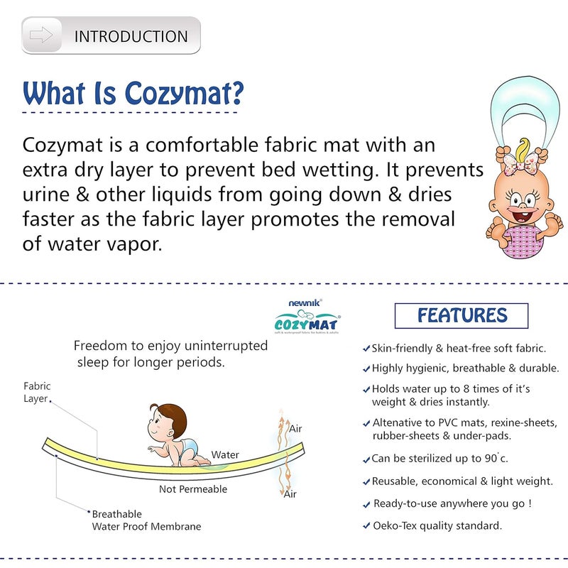 Newnik Premium Quick Water Resistant Dry SheetWaterproof Baby Bed Protector Sheet Mattress Protect Size 140cm X 100cm Peach Large - Image 2