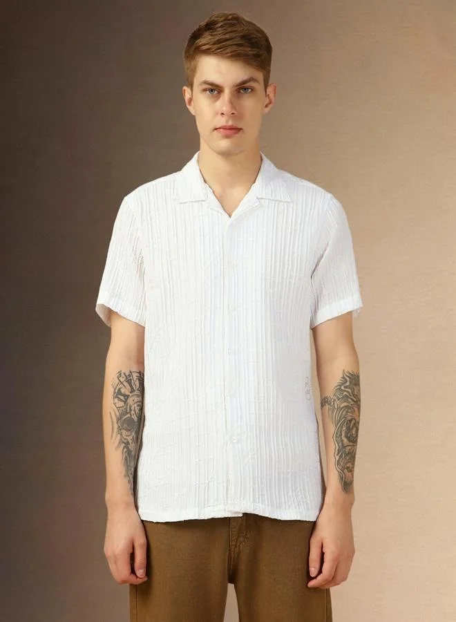 Dennis Lingo White Regular Fit Cotton Shirt – Comfortable and Versatile
