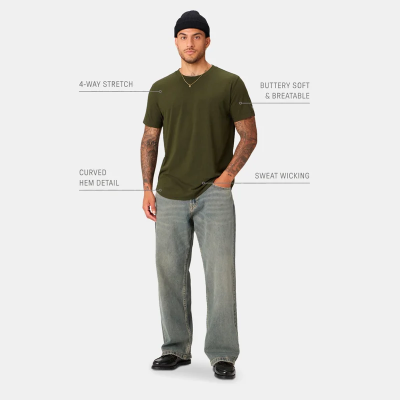 Fabletics Green Men's The 24-7 T-Shirt for Men | Best Price UAE