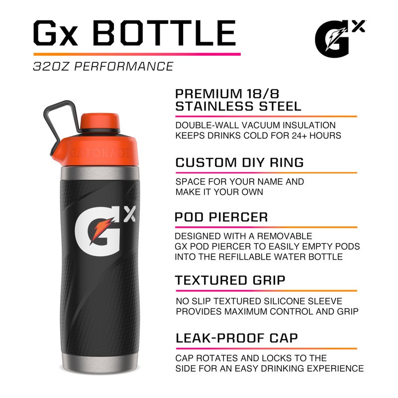 Gatorade زجاجة جاتوريد جي إكس من الفولاذ المقاوم للصدأ، 32 أونصة - Image 2