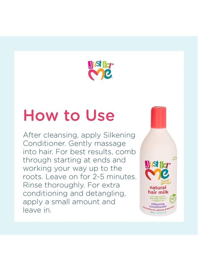 Just for Me Natural Hair Milk Silkening Conditioner, Nourishes For Softness & Bounce, With Coconut Milk, Shea Butter, Vitamin E & Sunflower Oil, 13.5 Ounce - Image 2