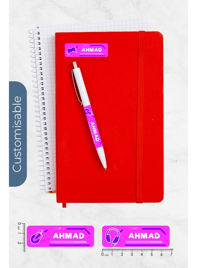 شير ذا لوف  ملصقات أسماء Gamer Vibes – ملصقات مخصصة لمستلزمات المدرسة - Image 2