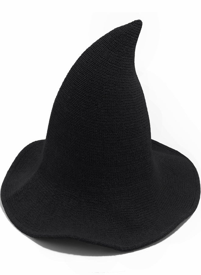 Leuceiy Witch Hat for Women Halloween Wool Witch Hats Halloween Costumes for Women Black - Image 1