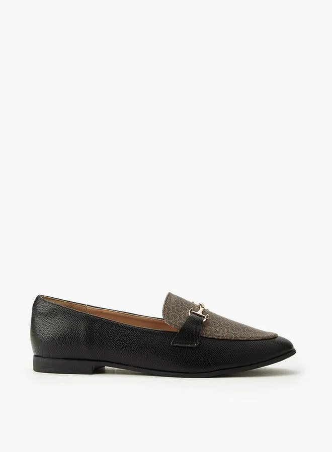 Women Monogram Print Slip-On Loafers