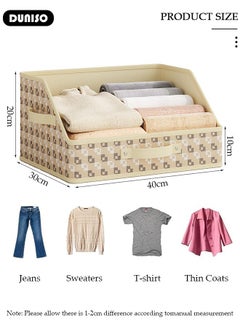 DUNISO 2pcs Foldable Closet Storage Organizer, Wardrobe Clothes Organizer For Clothing, Sheets, Toys, Books,Washable Closet Storage Boxes with Carrying Handles Cube Stackable Storage Bin for Home Bedroom Office  - Image 3