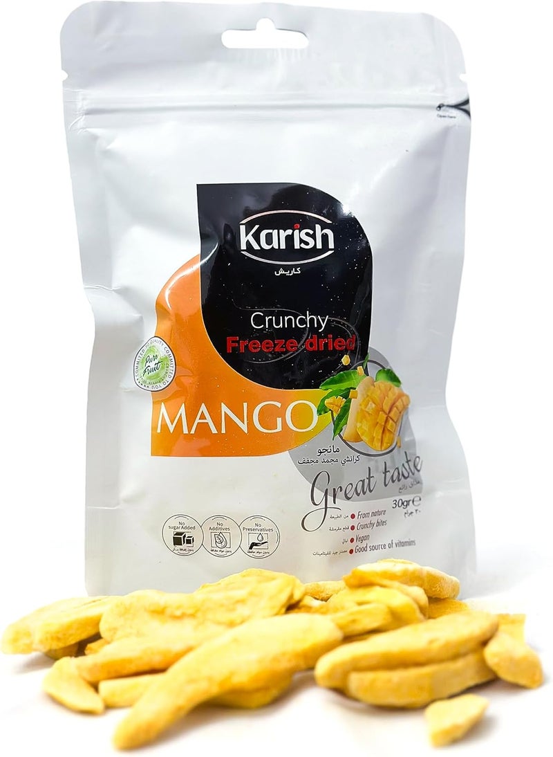 Karish Crunchy Bites Freeze Dried Fruits | Frozen Fruits | Great Go-To Snack (30 g, Mango) - Image 2