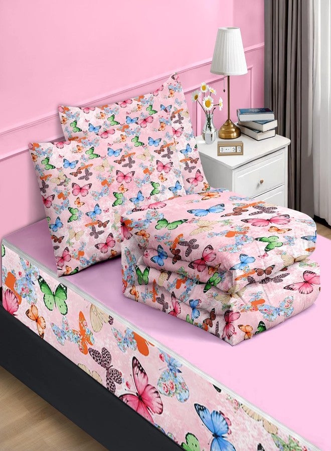 Nesker Comforter Sets Zipper Bedding Full Size, Colorful Butterfly 4 Pcs Bedding for Kids and Teens, Cute Butterflies Fitted Sheet with Pillowcases - Image 2
