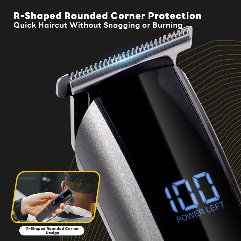 إي تي جي 5 في 1 مجموعة الرعاية الكهربائية للرجال - مقطع الشعر اللحية مقطع الشعر الأنف مقطع الشعر USB قابل للشحن مع شاشة LED شفرات الفولاذ المقاوم للصدأ 4 دليل المشاطئ - Image 4