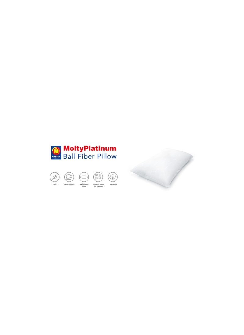 MoltyFoam Master MoltyFoam MoltyPlatinum Pillow Standard Size Ball Fiber Pillow Extra Soft Pillowcases Easy Care & Machine Washable Pillow for Sleeping Neck & Shoulder  - Image 2