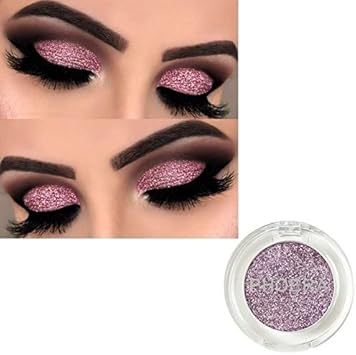 Phoera AQUAPURITY PHOERA GLITTER EYESHADOW PRESSED PIGMENT SHIMMER METALLIC EYE SHADOW EYE FACE BODY PALETTE SPARKLY MAKEUP 104 PINK - Image 1
