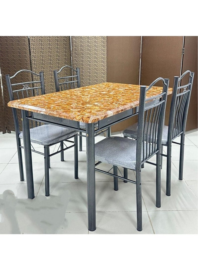طقم طاولة طعام وكراسي مكون من 5 قطع 150*75*90 سم. - Image 1