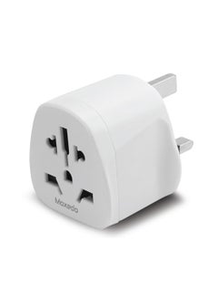 Moxedo Moxedo Universal Travel Conversion Socket Multi-Plug World to UK Travel Adapter, 3 Pin UK Adapter Plug Outlet Converter - White 
