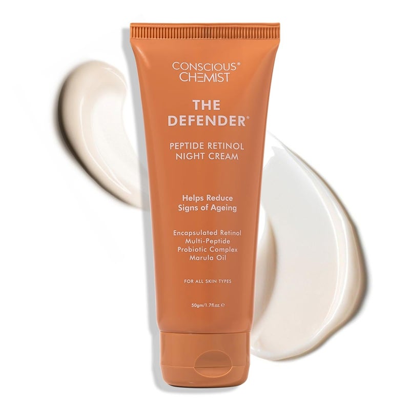Conscious Chemist Multi Peptide Retinol Face Cream Anti Aging Night Cream Lightweight Gel Moisturiser for Neck Lines Fine Lines and Wrinkles All Skin Types Fragrance Free Cruelty Free 50ml - Image 3