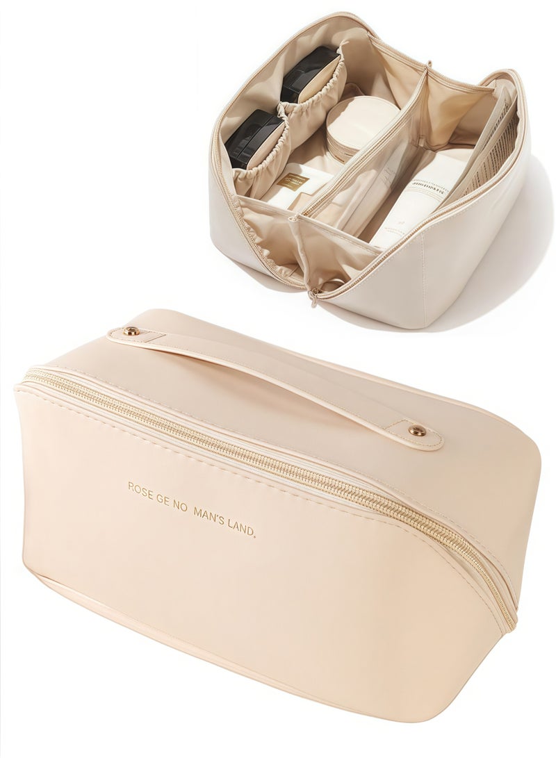 Pillow Makeup Bag for Girls Beige Makeup Storage Bag - Image 1