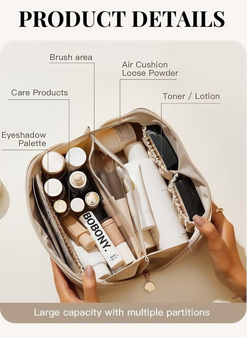 Pillow Makeup Bag for Girls Beige Makeup Storage Bag - Image 2