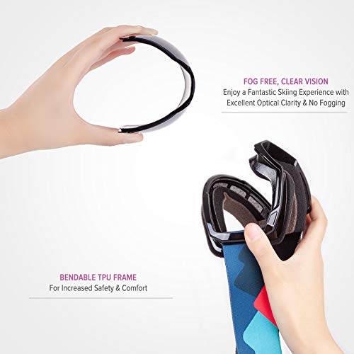 OutdoorMaster Kids Ski Goggles, Snowboard Goggles - Youth Snow Goggles - Midnight - Image 2