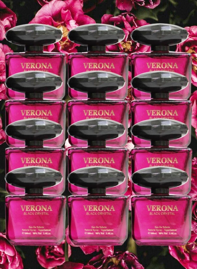 CRYSTAL 12 Pieces Verona Black Crystal Perfume 100ML - Image 1