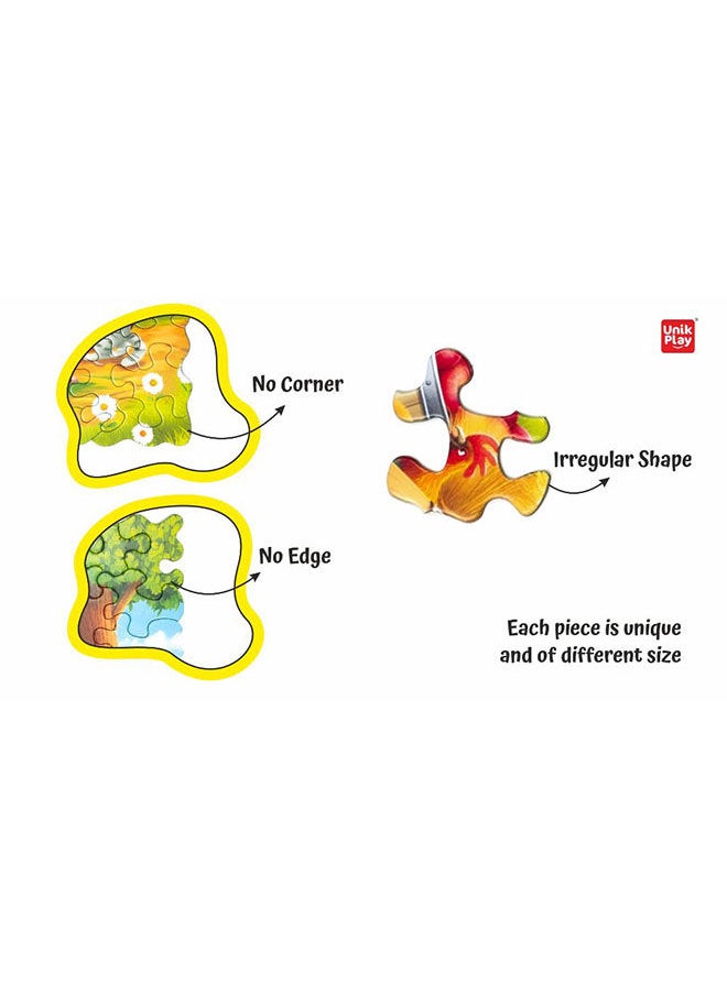UnikPlay - ألغز جنون للأطفال والبالغين، لغز مطبوع كرتوني جذاب مع 2 صينية لغز لعمر 6 إلى 99 سنة-90 قطعة-(أصدقاء المزرعة) - Image 1